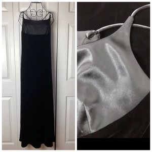 Ann Taylor BLACK VELVET AND SATIN dress